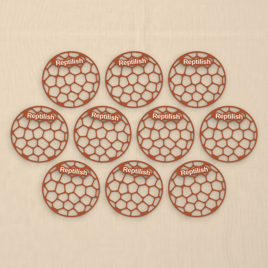 Zehn runde Pebble Plates